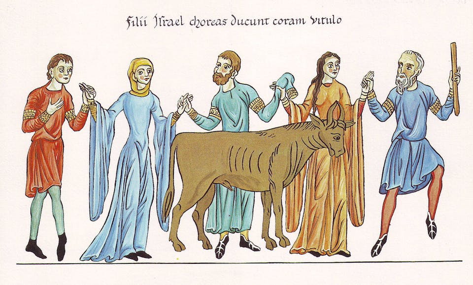 Hortus_Deliciarum,_Der_Tanz_um_das_goldene_Kalb