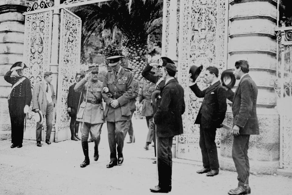 French Marshal Ferdinand Foch during the San Remo Conference in 1920. *Photo 12/ Universal Images Group via Getty Images*. Kontorovich Kramer Main