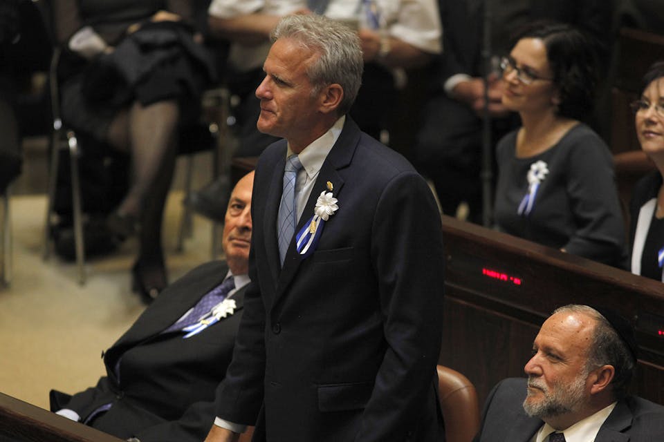 Michael Oren in the Knesset on March 31, 2015 in Jerusalem. *HEIDI LEVINE/AFP via Getty Images*. Oren Podcast Main