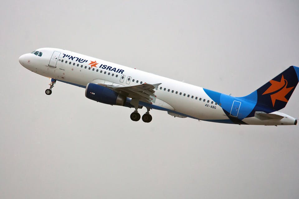 An ISRAIR flight taking off from Ben Gurion International Airport in Tel Aviv on March 24, 2018. *Moshe Shai/FLASH90*. Yridah Main