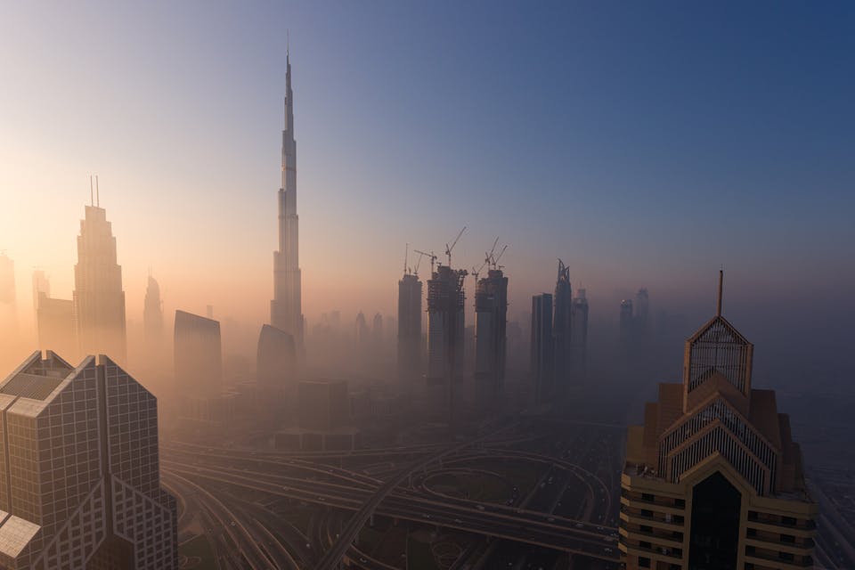 Downtown Dubai at sunrise on December 07, 2016. *Rustam Azmi/Getty Images*. Fradkin Main