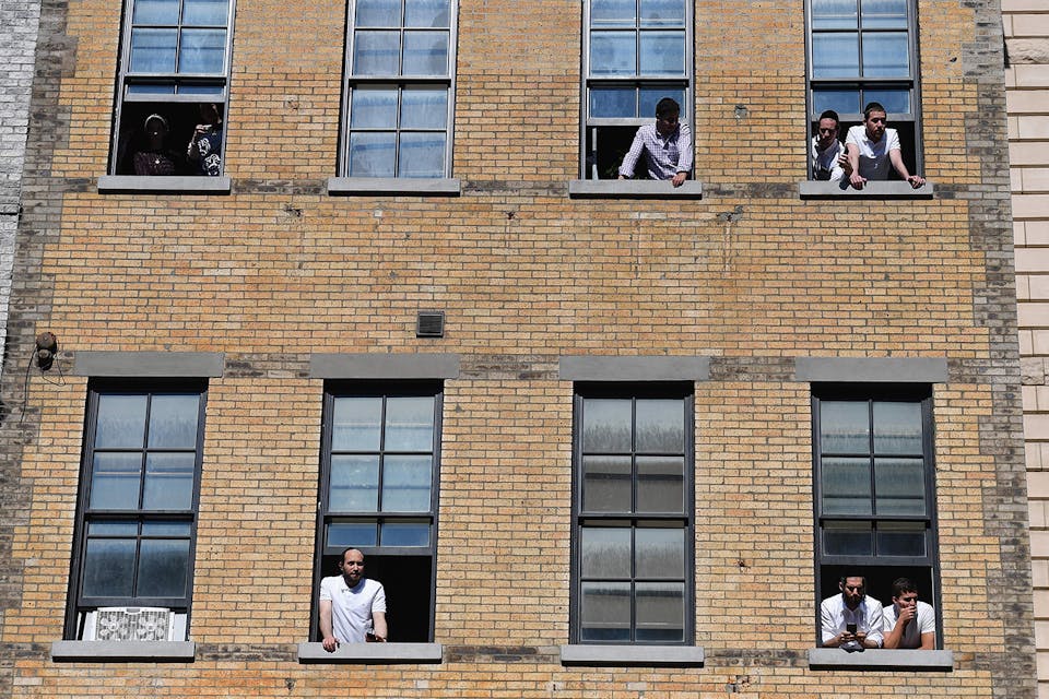 Members of Brooklyn's Orthodox Jewish community on June 3, 2020. *ANGELA WEISS/AFP via Getty Images.* Berens Brooklyn Main