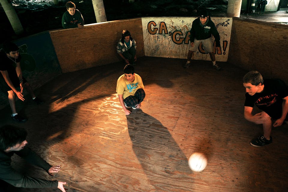 Jewish campgoers playing ga-ga ball at Camp Shwayder in Colorado in 2010. *RJ Sangosti/The Denver Post via Getty Images.* Hebrew Immersion Main