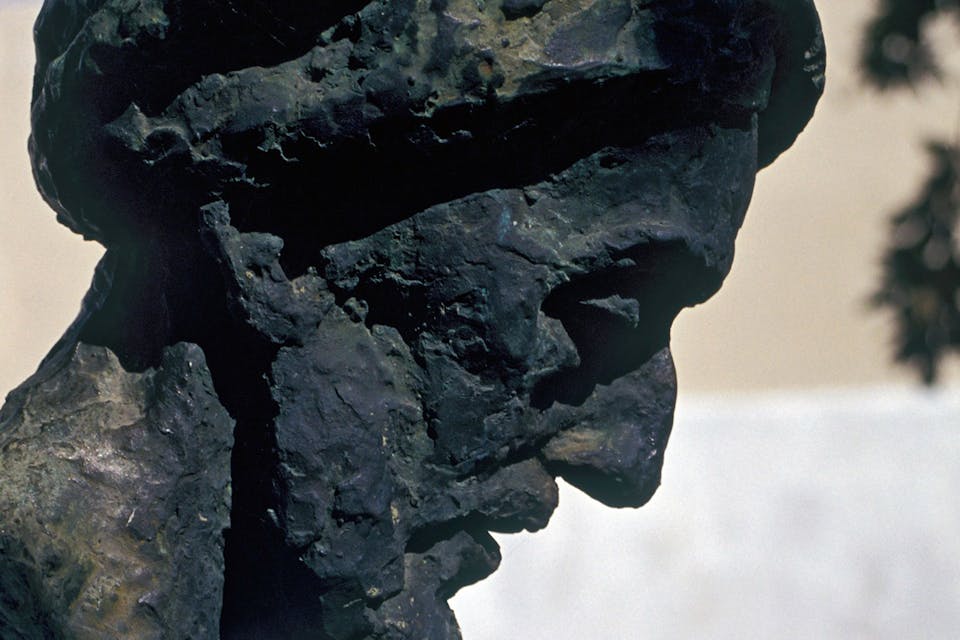 A sculpture of poet and philosopher Solomon Ibn Gabirol in Malaga, Spain. *Petr Svarc/Alamy Stock Photo*. Ibn Gabirol Main