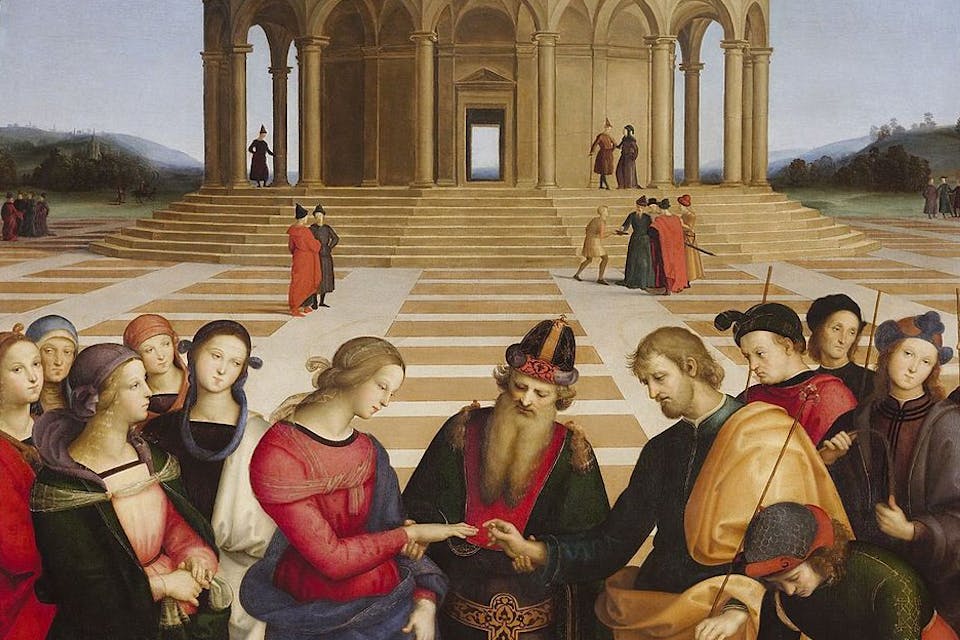 From Raphael's *Marriage of the Virgin*, 1504. Raphael Main