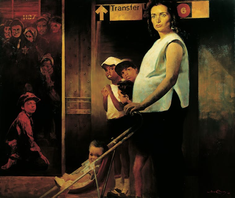 Waiting for the Train (1986). Oil on canvas. 66 x 79 inches. Yad Vashem Art Museum, Jerusalem, Israel. Courtesy of the Marc Klionsky Estate.