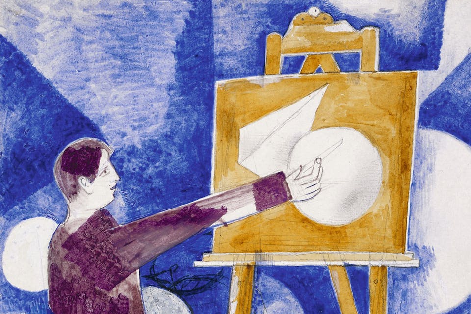 *Marc Chagall's *Self-Portrait with Easel*, 1919*. Jewish Museum. Chagall Self-Portrait with Easel