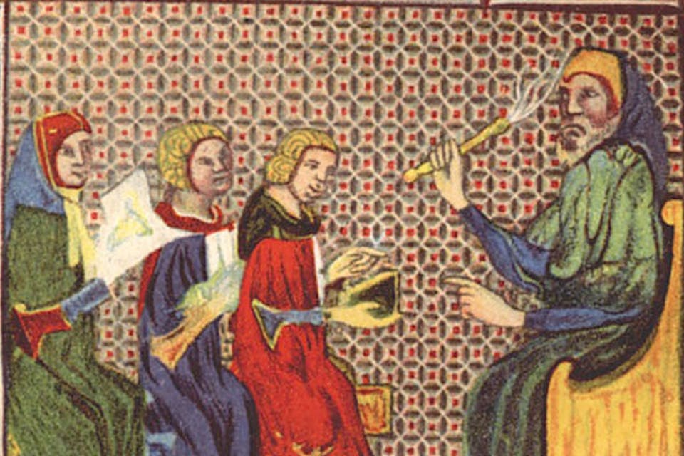 *Rabban Gamliel as depicted in the Sarajevo Haggadah, a fourteenth century illuminated manuscript.* Wikipedia. Gamliel Main