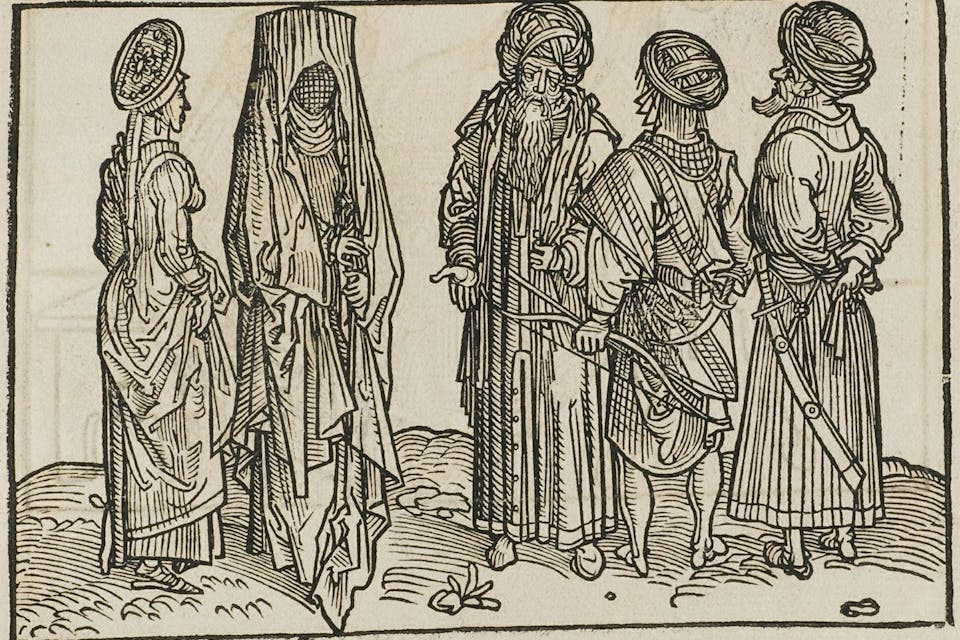 *A Dutch woodcut showing "Saracens" by Erhard Reuwich, 1486.* Wikipedia. Saracen Woodcut 1