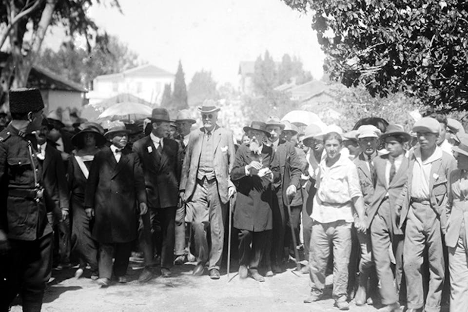 *Lord Balfour visiting Jews in Palestine in 1925.* Universal History Archive/Getty Images. Balfour Kramer 19 Home