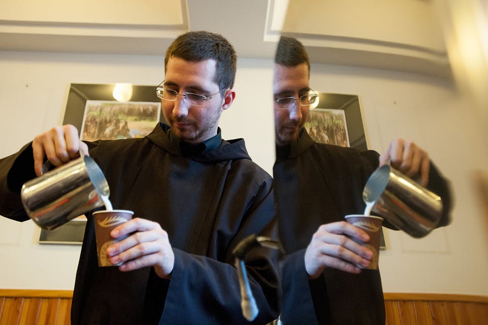 *A Capuchin monk making a cappuccino in Krakow, Poland, on January 6, 2013.* BARTOSZ SIEDLIK/AFP/Getty Images. Capuchin Main