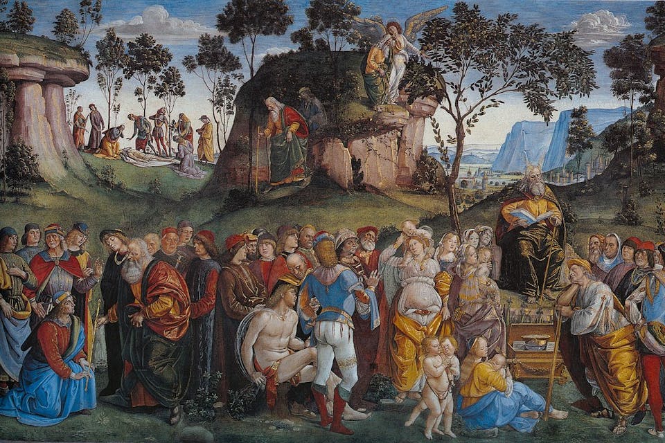 Testament and Death of Moses*, 1482*. Wikipedia. 1280px-Signorelli,_Luca_-_Moses’s_Testament_and_Death_-_1481-82