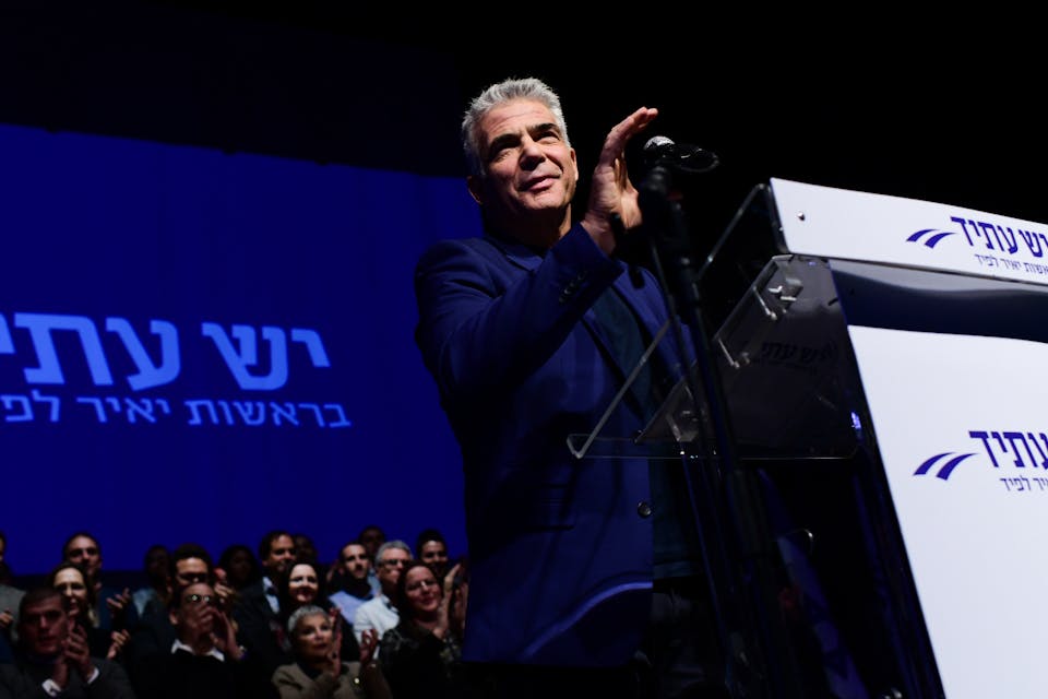 *Yair Lapid, leader of the party Yesh Atid, on January 8, 2019*. Tomer Neuberg/Flash90. There Is a Future