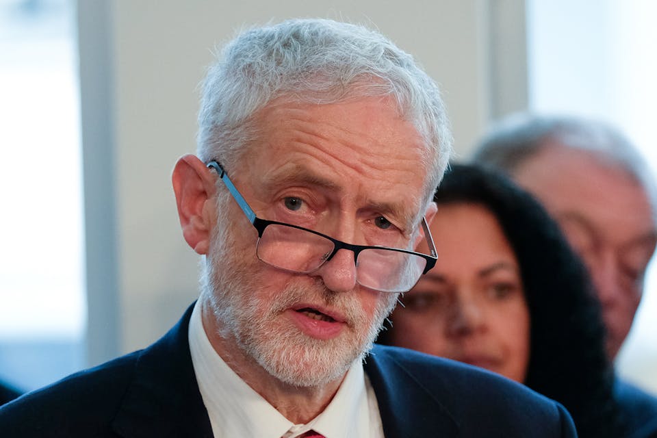 *British Labor leader Jeremy Corbyn on January 10, 2019 in Wakefield, England.* Ian Forsyth/Getty Images. Corbyn Berens Main