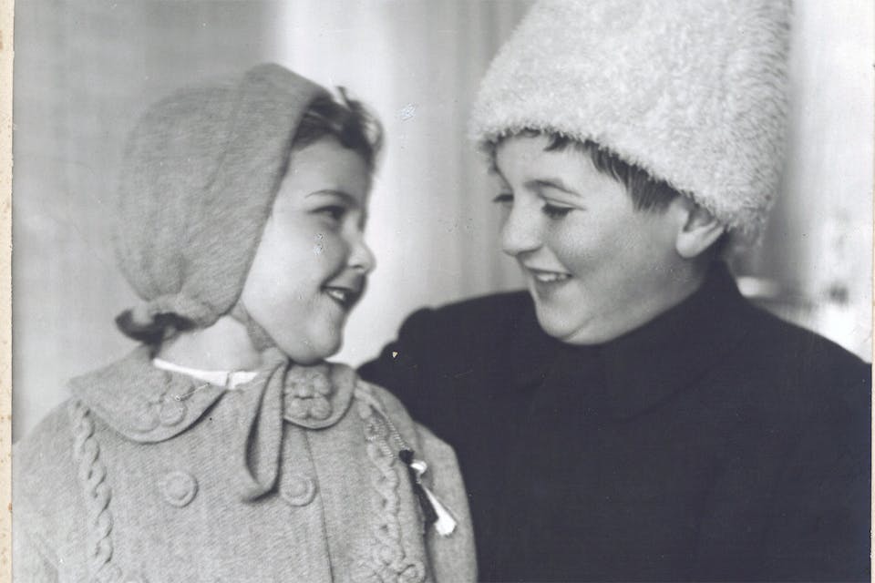 *Ruth Roskies and her older brother Ben as children in Romania.* Ruth R. Wisse. Ruth and Ben Main