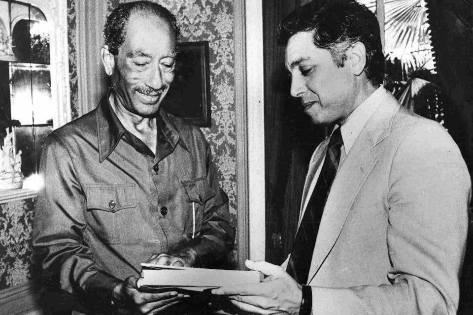 *Anwar Sadat and Menahem Milson.* Menahem Milson. Menahem + Sadat