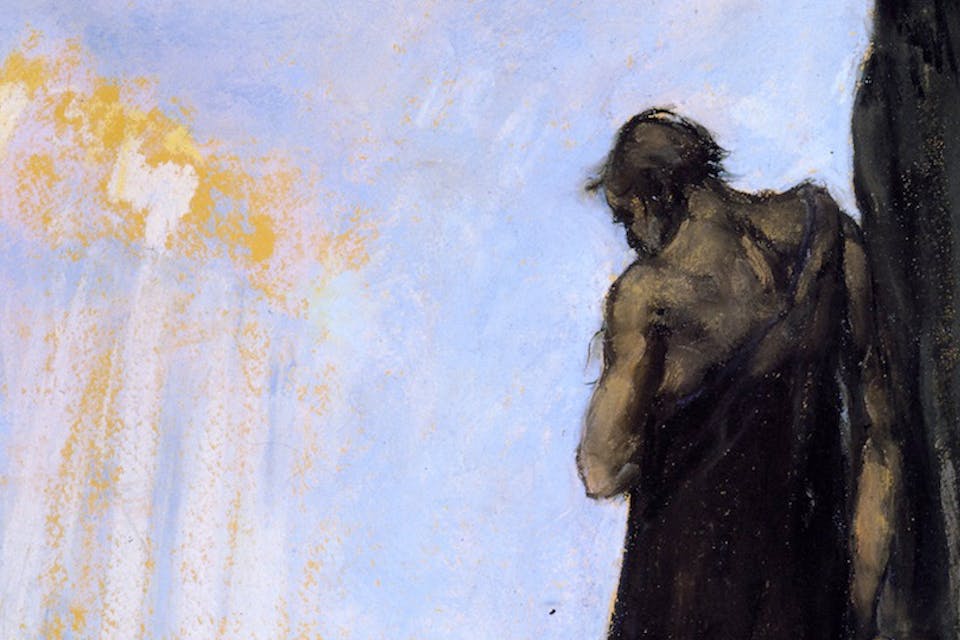 From *Moses Looks upon the Promised Land*, 1928, by Lesser Ury. moses-mount-nebo-main