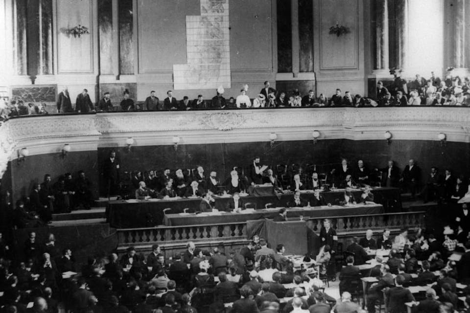 *The First Zionist Congress, held in Basel, Switzerland in 1897.* First-Zionist-Congress