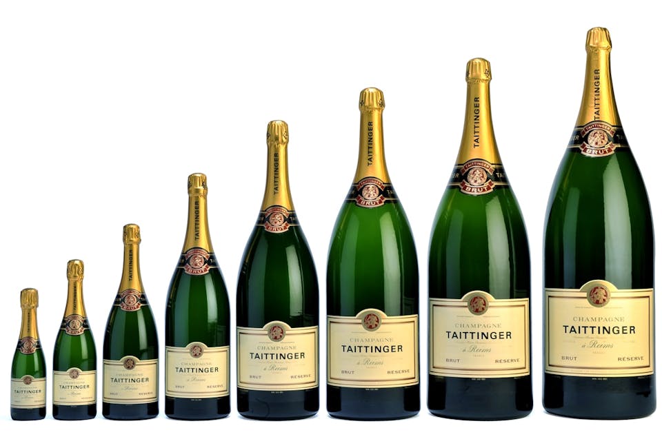 *Bottles of Taittinger champagne.* Madison Wine Exchange. tait-bottles-8sizes-brutnv-10cm-jpg