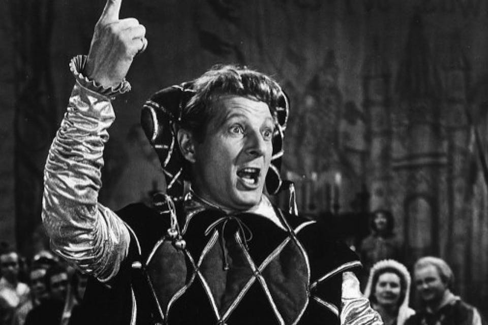 *Danny Kaye as the title character in *The Court Jester*, 1956.* Court Jester Main