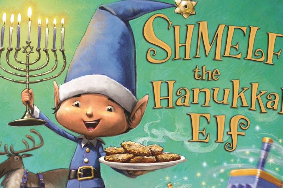 From the cover of *Shmelf the Hanukkah Elf*. Bloomsbury. shmelf