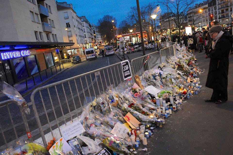 *A kosher supermarket in Paris one week after it was attacked by terrorists in January 2015.* Sipa via AP Images. Trigano-Main