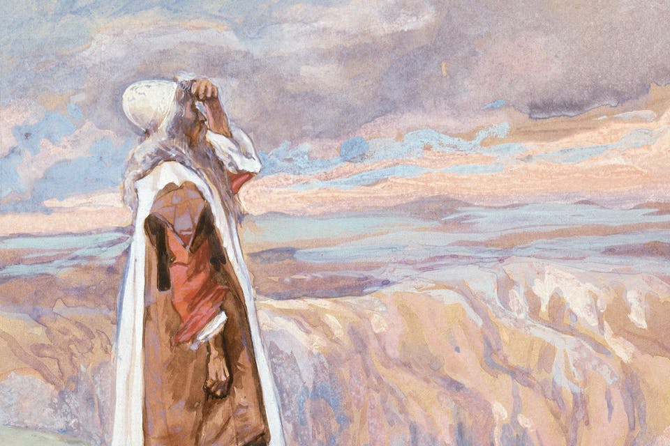 *From *Moses Sees the Promised Land From Afar*, c. 1896-1902, by James Tissot.* Jewish Museum. moses-pinhas-main