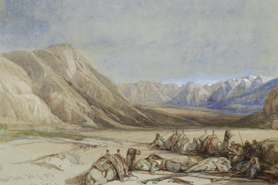 *From* The Approach to Mount Sinai*, by David Roberts, 1839.* Wikimedia. 1280px-David_Roberts_The_approach_to_Mount_Sinai