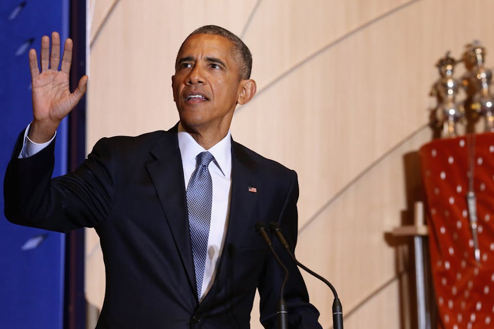 *President Obama speaks at Congregation Adas Israel in Washington, DC on May 22.* Photo by Chip Somodevilla/Getty Images. Obama-Main-