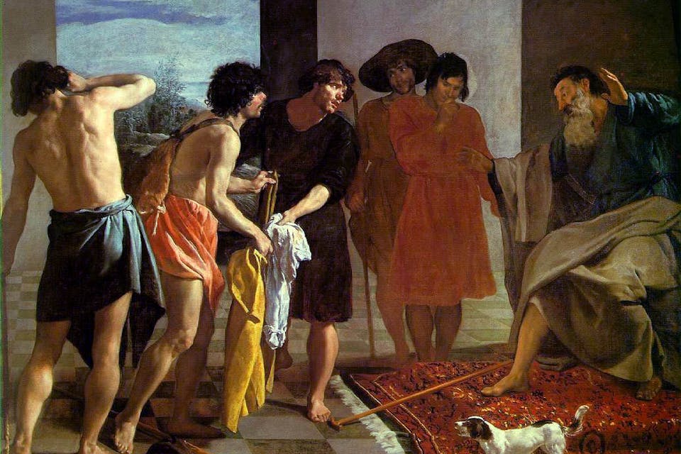 Joseph's Bloody Coat Brought to Jacob* by Diego Velazquez.* Wikimedia. Diego_Velázquez_065