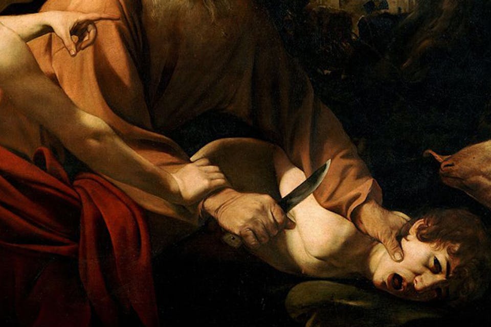 *From *Sacrifice of Isaac*, 1603, by Caravaggio.* Wikimedia. Isaac-Main