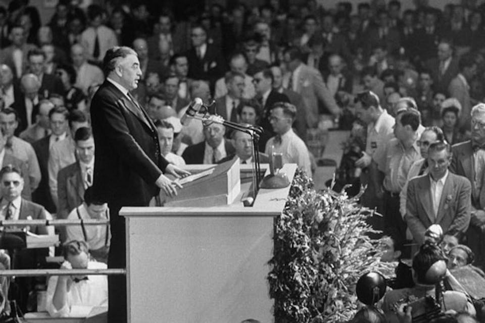 *Rabbi Abba Hillel Silver speaks at the 1948 Republican Convention.* Photo by Leonard Mccombe/Time Life Pictures/Getty Images. 1389850581_magicfields_image_1_1