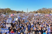 WASHINGTON, DC – NOVEMBER 14: Thousands gather during ‘March For Israel’ at the National Mall on November 14, 2023 in Washington, DC. The large pro-Israel gathering comes as the Israel-Hamas war enters its sixth week following the October 7 terrorist attacks by Hamas. (Photo by Noam Galai/Getty Images)