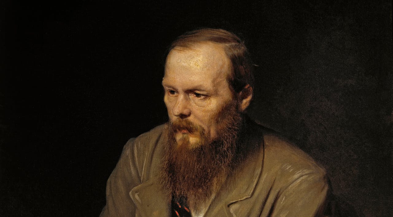 From a portrait of Fyodor Dostoevsky by Vasily Perov, 1872. *Wikipedia*. Dostoevsky Main