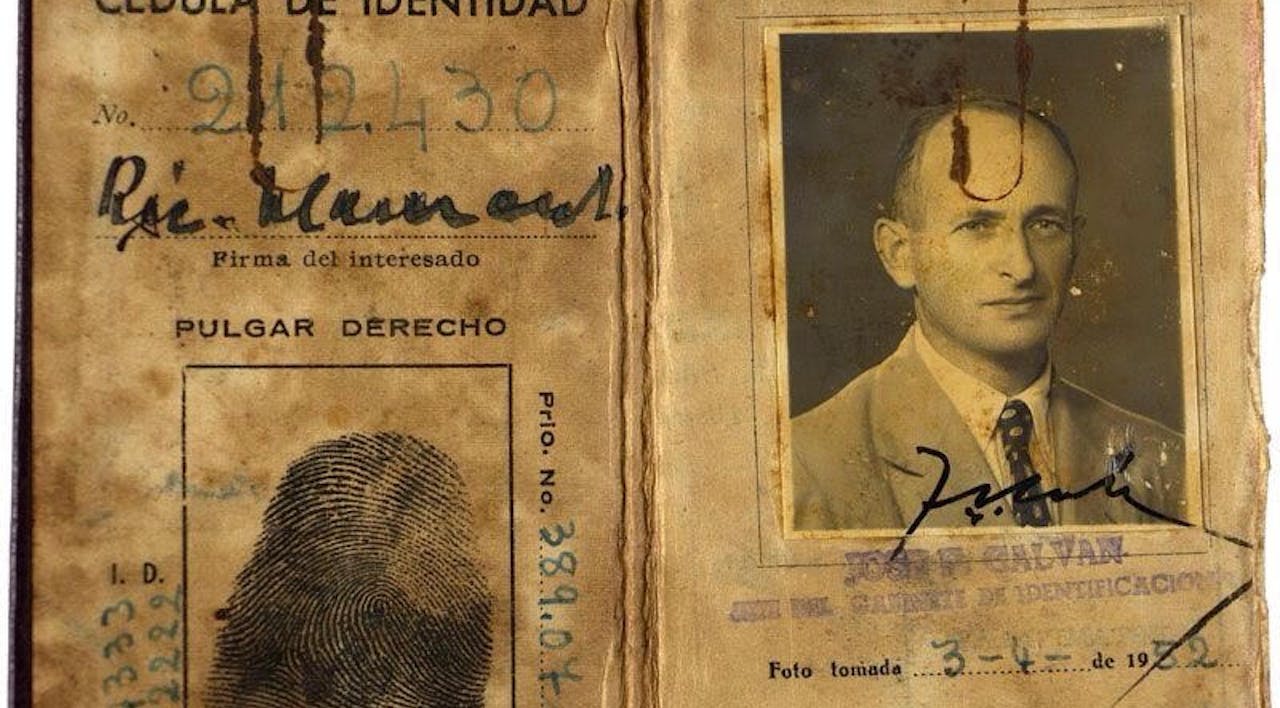 *Adolf Eichmann's Argentinian ID, under the alias Ricardo Klement, found on him the night of his abduction.* Yad Vashem. unnamed