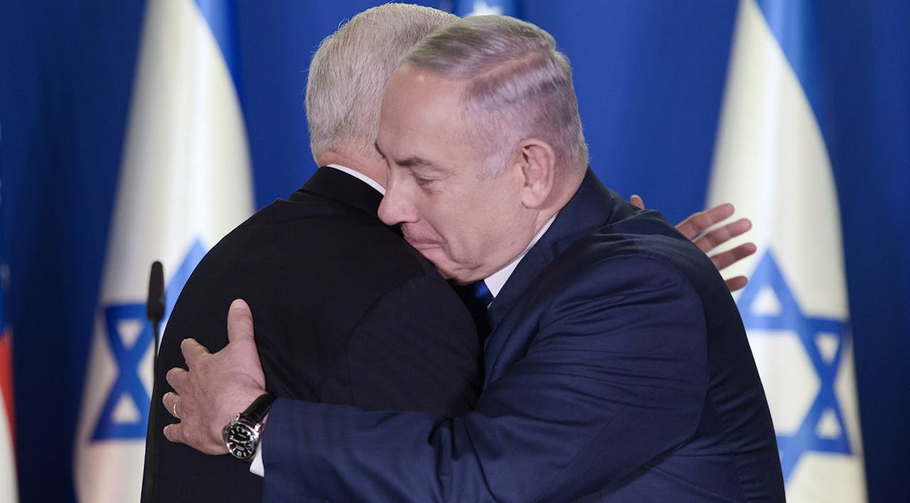*Mike Pence and Benjamin Netanyahu on January 22, 2018 in Jerusalem.* ARIEL SCHALIT/AFP/Getty Images. Freilich Main