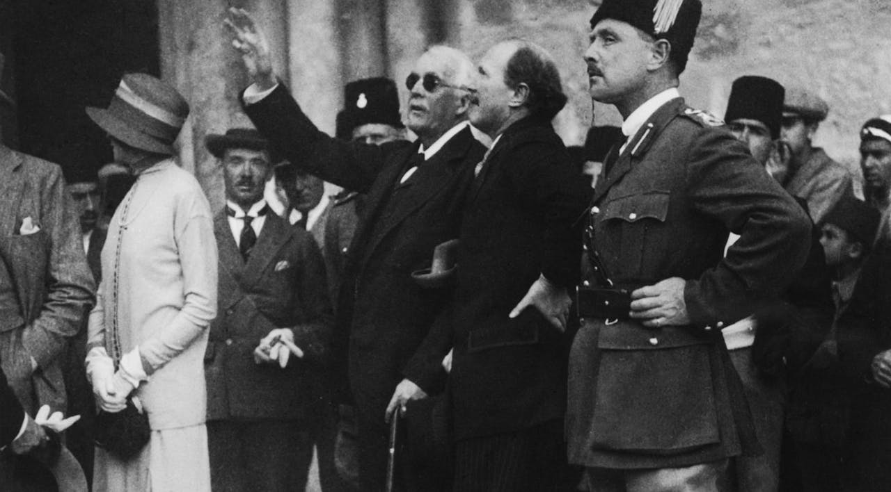 *British Lord Arthur Balfour in Jerusalem in 1925.* Topical Press Agency/Hulton Archive/Getty Images. Balfour in Jerusalem