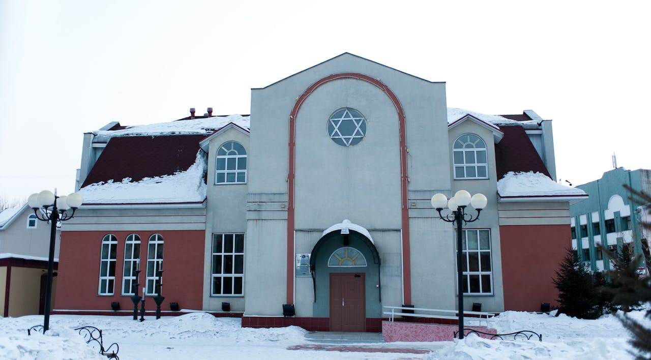 *A synagogue in Birobidjan City, Russia.* ANNA YEROSHENKO/AFP/Getty Images. A synagogue is pictured on March 11, 2011 in Birobidjan City, administrative center of the Jewish autonomous region, Russia. AFP PHOTO / ANNA YEROSHENKO (Photo credit should read ANNA YEROSHENKO/AFP/Getty Images)