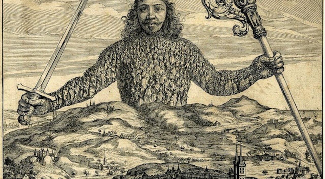 *Frontispiece of *Leviathan* by Thomas Hobbes* Abraham Bosse, 1651. nn18hobbesleviathandetail22