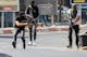 Palestinian armed militants take up position during a confrontation with Israeli army in the occupied West Bank city of Jenin on July 3, 2023. The Israeli army said it had launched drone strikes in Jenin as part of an “extensive counterterrorism effort” that the Palestinian health ministry said killed four residents. (Photo by Jaafar ASHTIYEH / AFP) (Photo by JAAFAR ASHTIYEH/AFP via Getty Images)