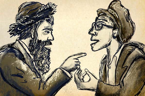 Illustration by Sefira Lightstone for *Mosaic*. Grade My Quarrel with Hersh Rasseyner Main