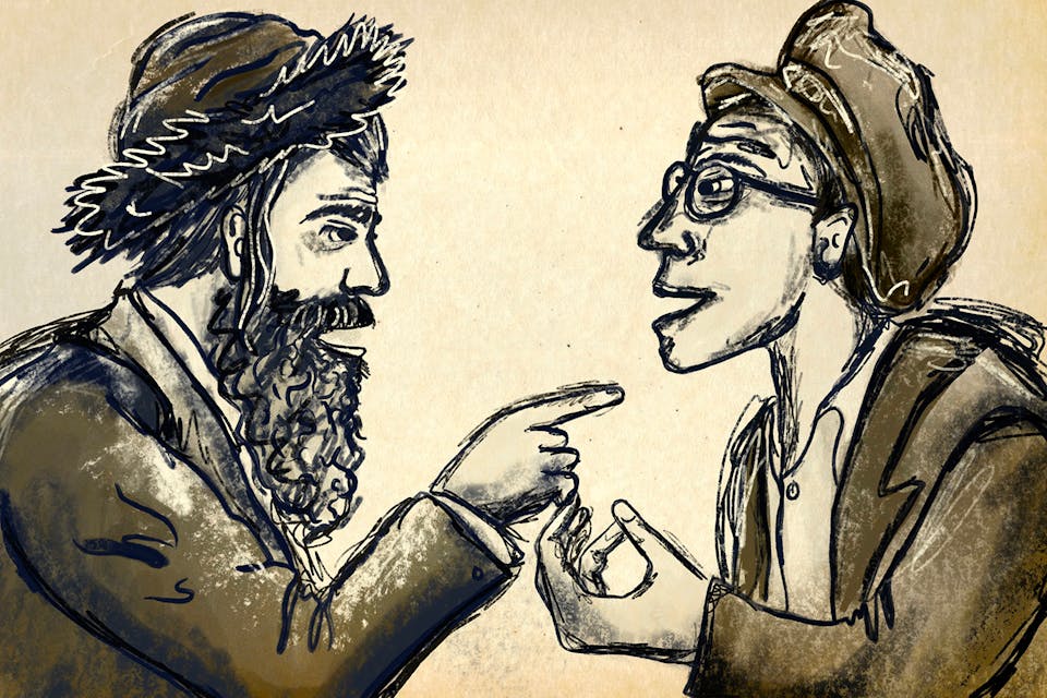 Illustration by Sefira Lightstone for *Mosaic*. Grade My Quarrel with Hersh Rasseyner Main