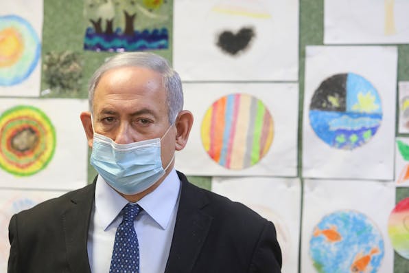 Israeli Prime Minister Benjamin Netanyahu at a school in Jerusalem ahead of the opening of the school year, August 25, 2020. *Marc Israel Sellem/POOL.* Gur Bureaucracy Main