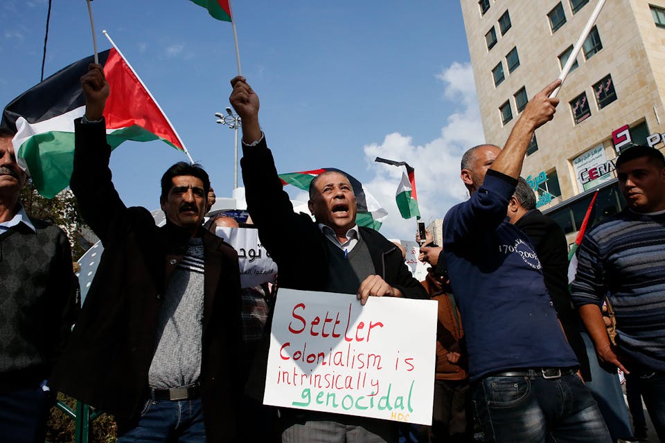 Palestinian protesters in Hebron on November 13, 2018. *HAZEM BADER/AFP via Getty Images.* Aboubakr Main