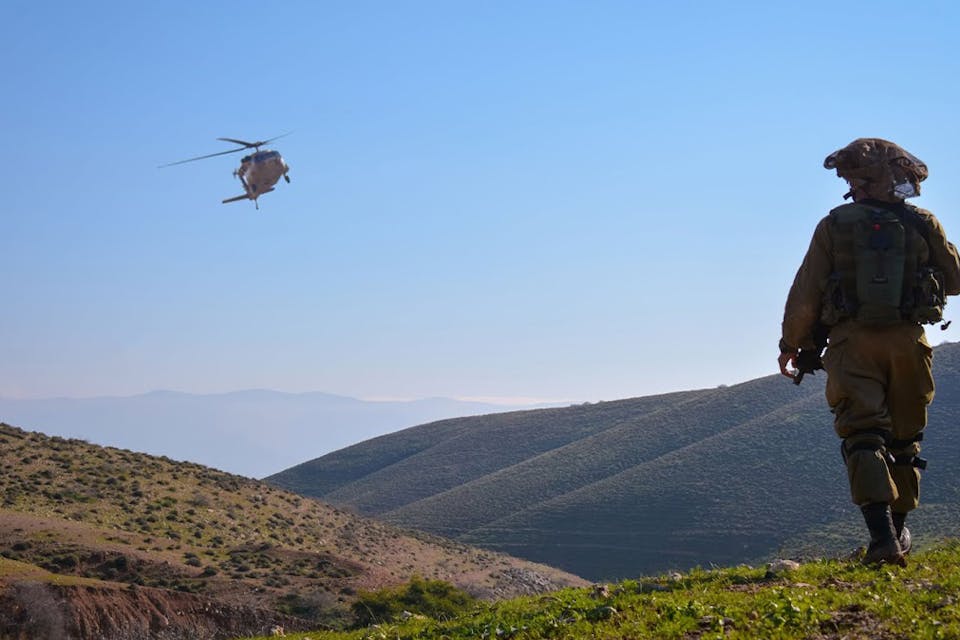 Israeli soldiers simulate combat near the Jordan Rift Valley border. *Barak Chen, IDF.* Hacohen Annexation Main