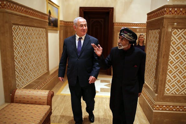 Israeli Prime Minister Benjamin Netanyahu in Oman with its ruler Sultan Qaboos bin Said on October 26, 2018.* Prime Minister’s office.* Mor Annexation Main