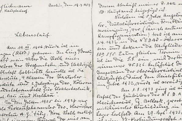 *A copy of Adolf Eichmann’s resume from 1937*. Wikipedia. Eichmann Resume Main