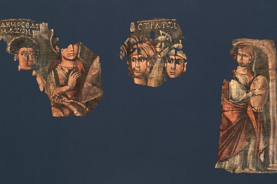 *Three elements from a painted hanging depicting the crossing of the Red Sea, mid-2nd–mid-4th century CE*. Met Museum. Kass Last Word Exodus