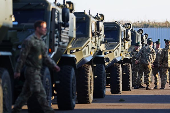 *British and Irish soldiers and military vehicles on October 10, 2018 in Rotterdam.* Dean Mouhtaropoulos/Getty Images. Defense Trade Treaty