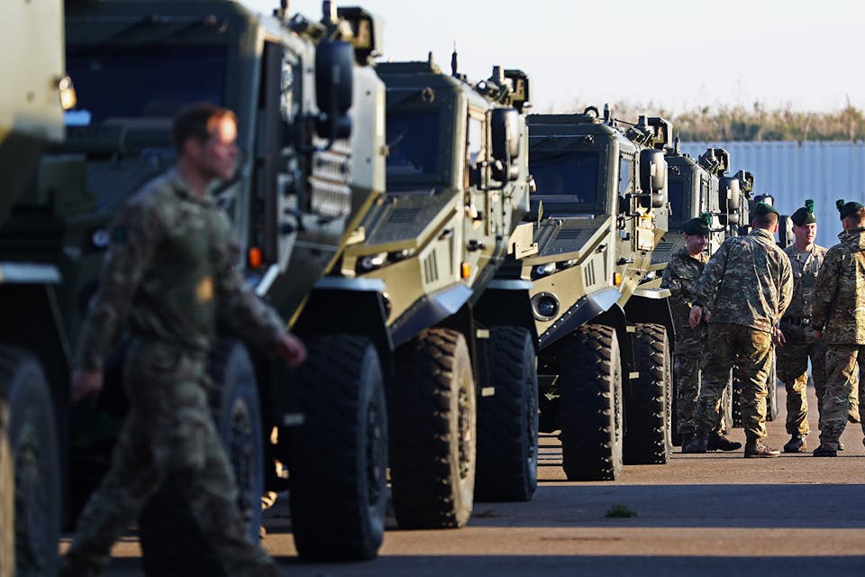 *British and Irish soldiers and military vehicles on October 10, 2018 in Rotterdam.* Dean Mouhtaropoulos/Getty Images. Defense Trade Treaty